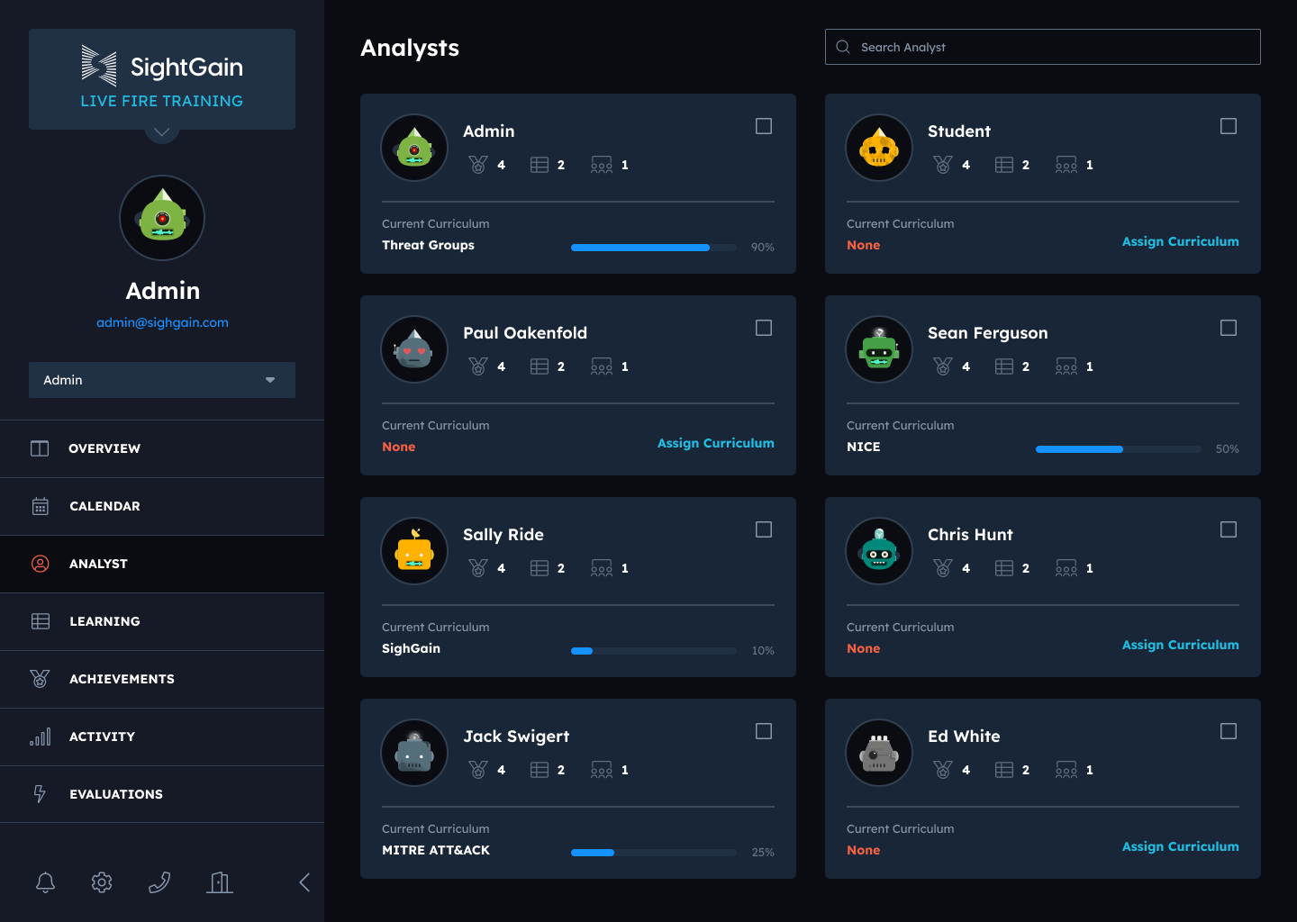 SightGain calendar workflow