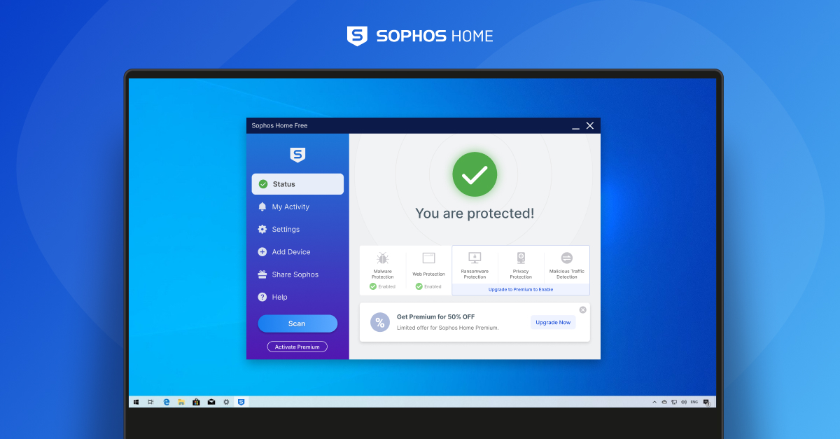 Sophos Windows agent scan view