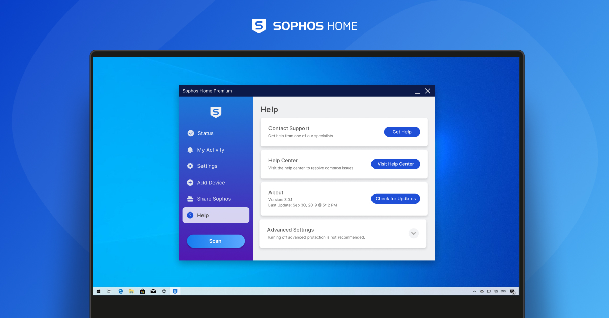 Sophos Windows agent alerts